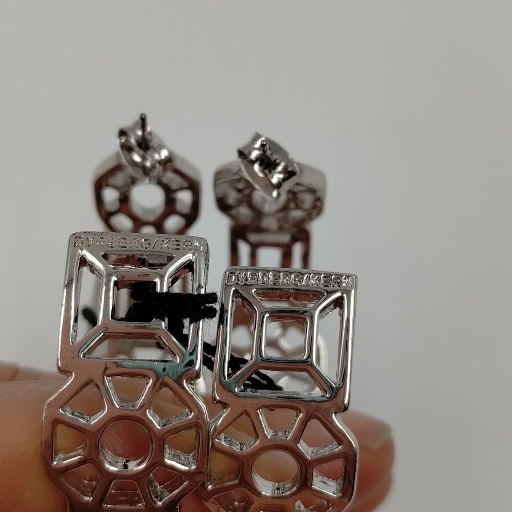 Dyrberg Kern Hoop Earrings Silver Stainless Steel - Picture 4 of 6